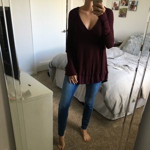 Free People maroon thermal.